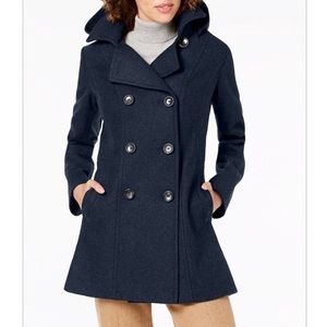 Nautica Double-Breasted Hooded Peacoat